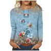 Women's 3D Printed Retro Floral Print T-shirt Fashion Long Sleeve Round Neck Regular Tops Holiday Weekend Spring Autumn