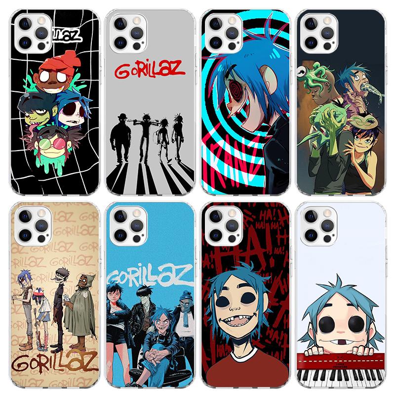 Аниме чехол Gorillaz для Apple iPhone 17 Air 16 16E 15 14 Plus 13 Mini 12 11 Pro Max 7 8 + SE 2020 Мягкий чехол Fundas 16 15
