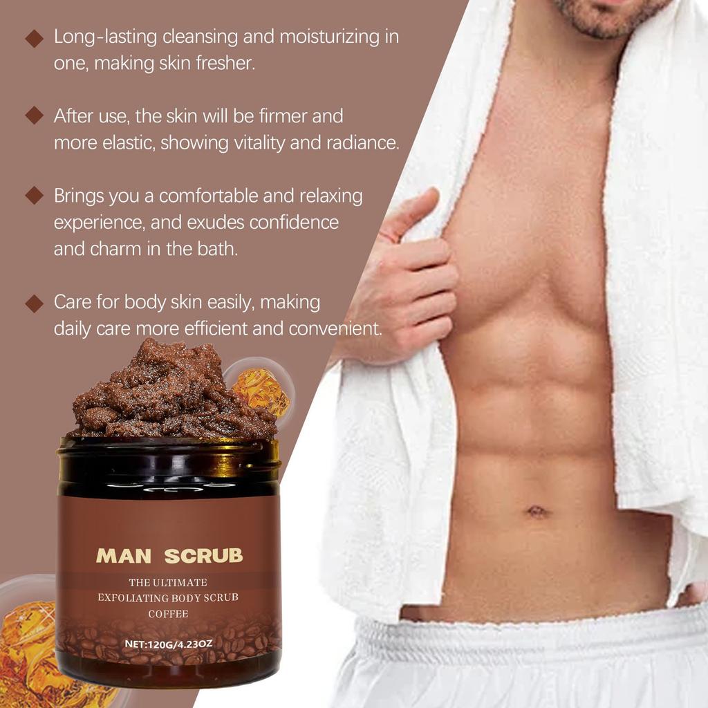 Men's Coffee Body Scrub, Gentle Cleansing And Hydrating Moisturizing Scrub