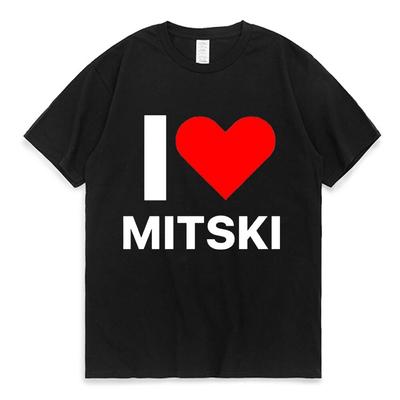 Забавная футболка с графикой I Love Mitski, футболки унисекс с короткими рукавами из 100% хлопка, летняя футболка в стиле Харадзюку, одежда унисекс, футболки