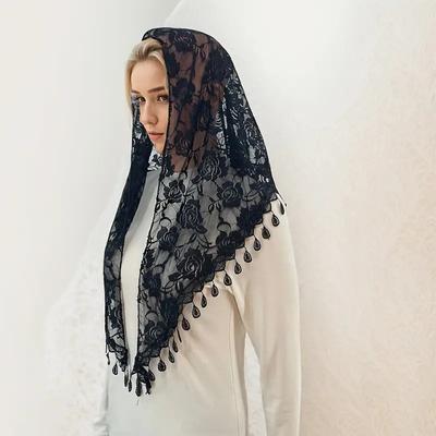 Кружевной треугольный платок шарф ажурный шелковый шарф треугольный шарф женский
