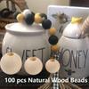 100pcs Large Hole Wood Bead 10-20mm Macrame Bead DIY Craft Natural Wooden Beads  Jewelry Making
