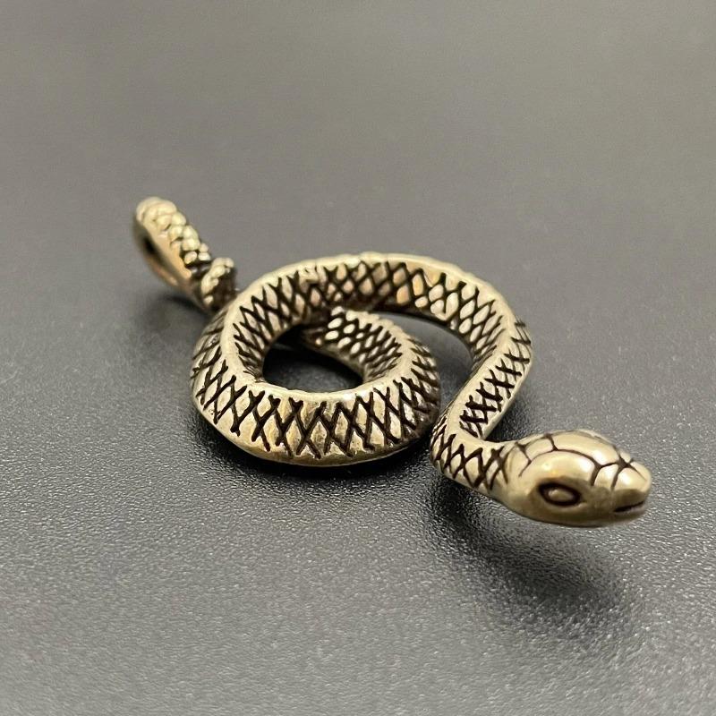 Медная змея, винтажная ручная работа, латунный брелок-кобра, чистый зодиакальный диск, подвеска на ремень, автомобильный ключ, кулон для ног ADM