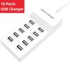 Multiport USB Charger Station 10-Port 50W/10A for Multi Devices PD Type C Fast Charger USB Hub Adapter for iPhone Samsung Xiaomi