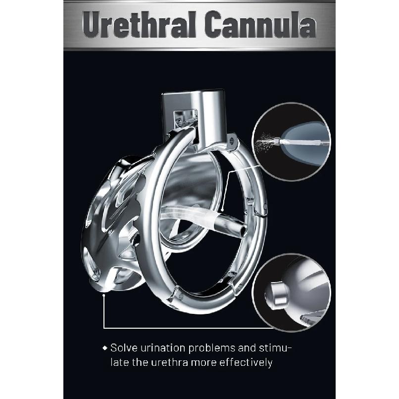 Adjustable Snap Ring Upgrade One-Piece Metal Chastity Cage Men's CB Cock Cage SM Aluminum Alloy Penis Urethra Lock Device Toy