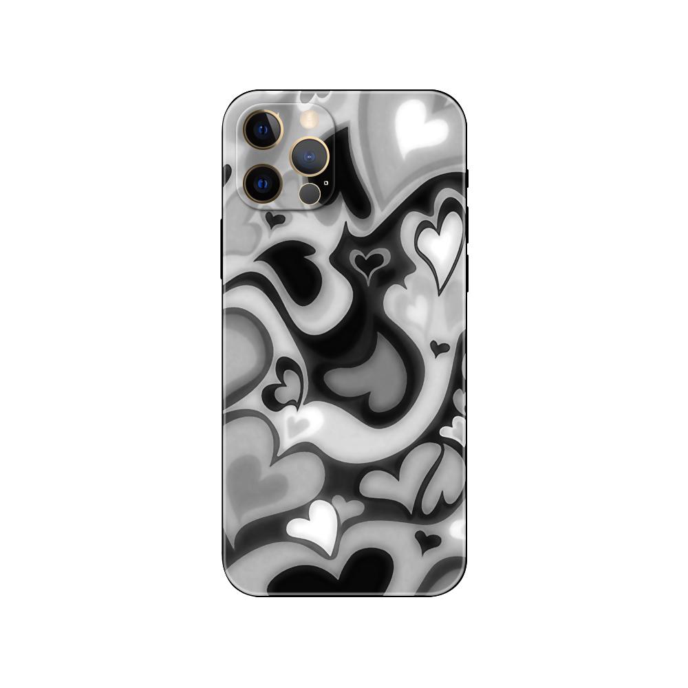 Чехол для телефона Love Heart для iPhone 5 5s 2020se 6 6s 7 8 plus x 10 XR XS 11 12 13 mini pro MAX черная задняя крышка из ТПУ