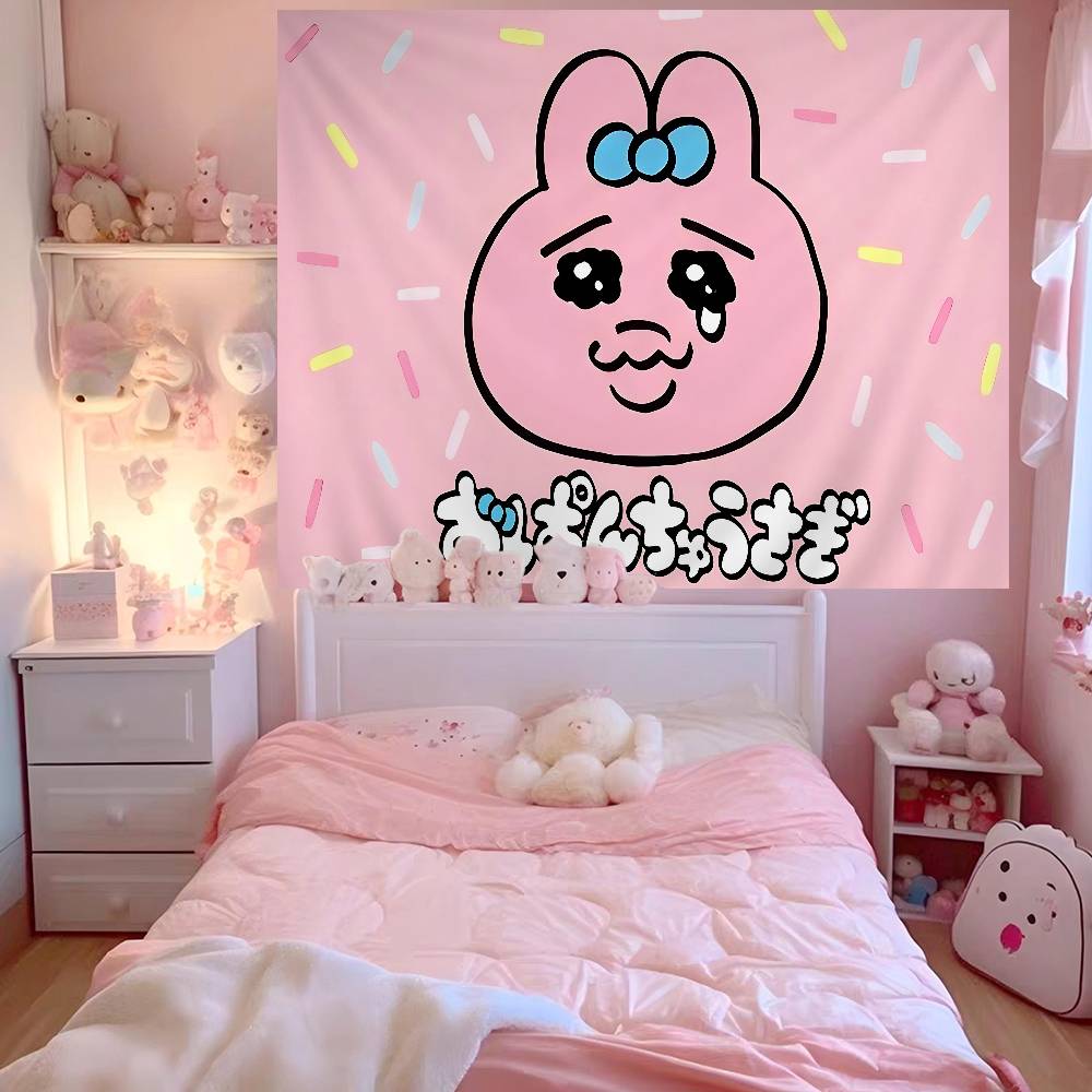 OOpanchu UUsagi Мультяшный Милый Мультяшный Гобелен Для Гостиной Дома Общежития Декор INS Домашний Декор