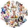 35-70pcs Easter Decorations Stickers Color Eggs Rabbit Graffiti Sticker Pack Gift Diy Skateboard Phone Laptop Diary Book
