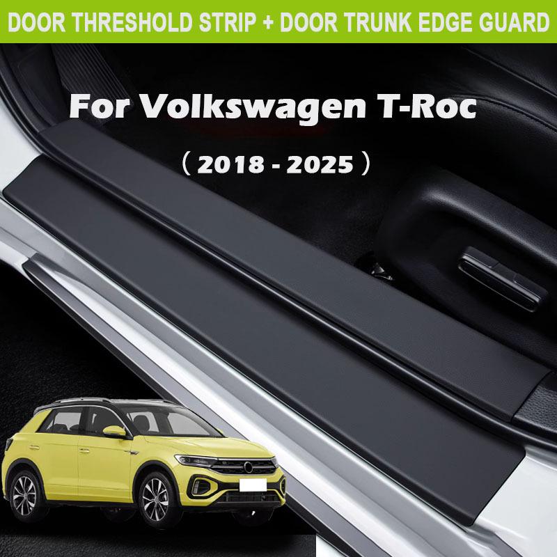 For Volkswagen T-Roc 2018-2025 Car Threshold Strip Protector Sticker Door Trunk Scratch Resistant Trampling Pad Decor Accessorie