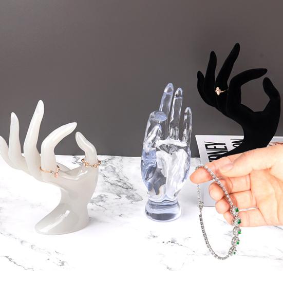 OK Жест Держатель для ювелирных изделий в форме руки Современный сверхмощный пластиковый настольный ожерелье Кольцо Браслет Органайзер для шоу Стойка-стойка