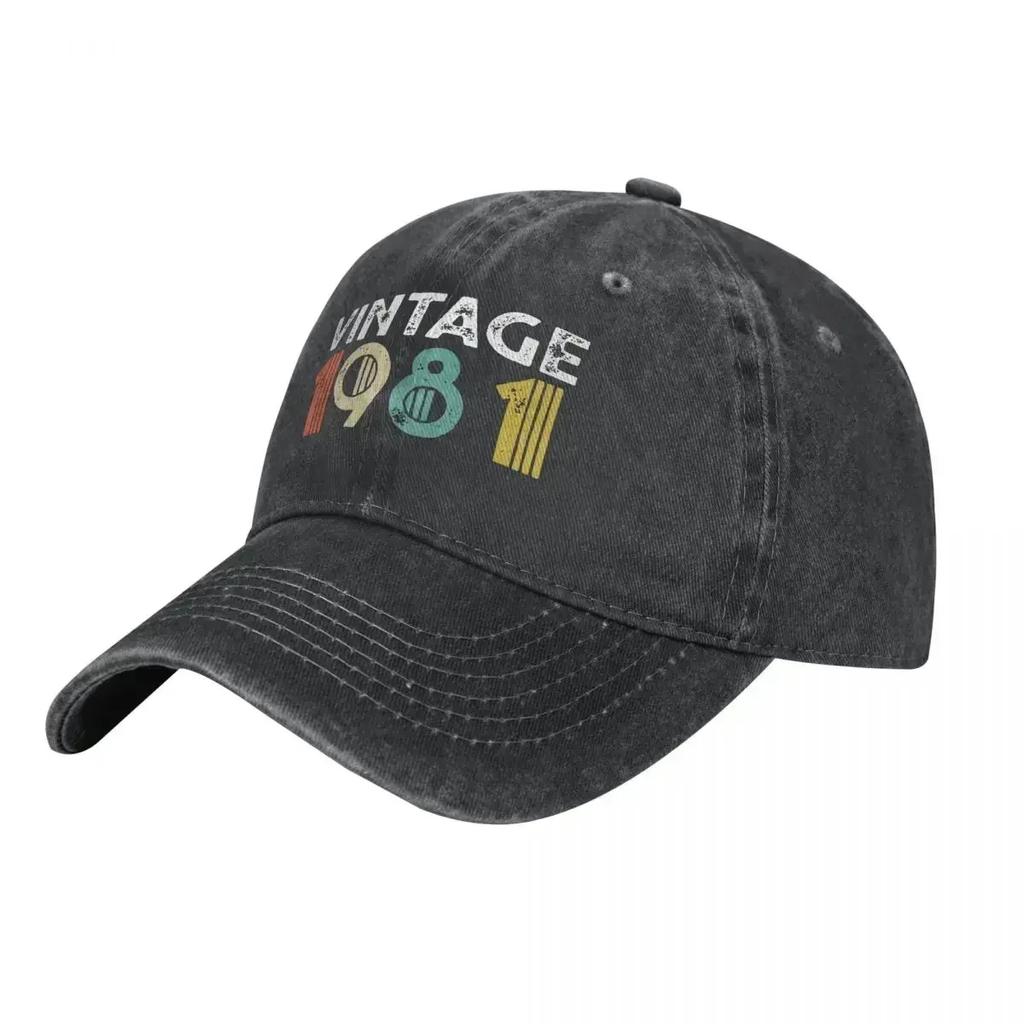 Retro Vintage 1981 Birthday Baseball Caps Men Women Distressed Washed Snapback Hat Outdoor Summer Adjustable Fit Caps Hat