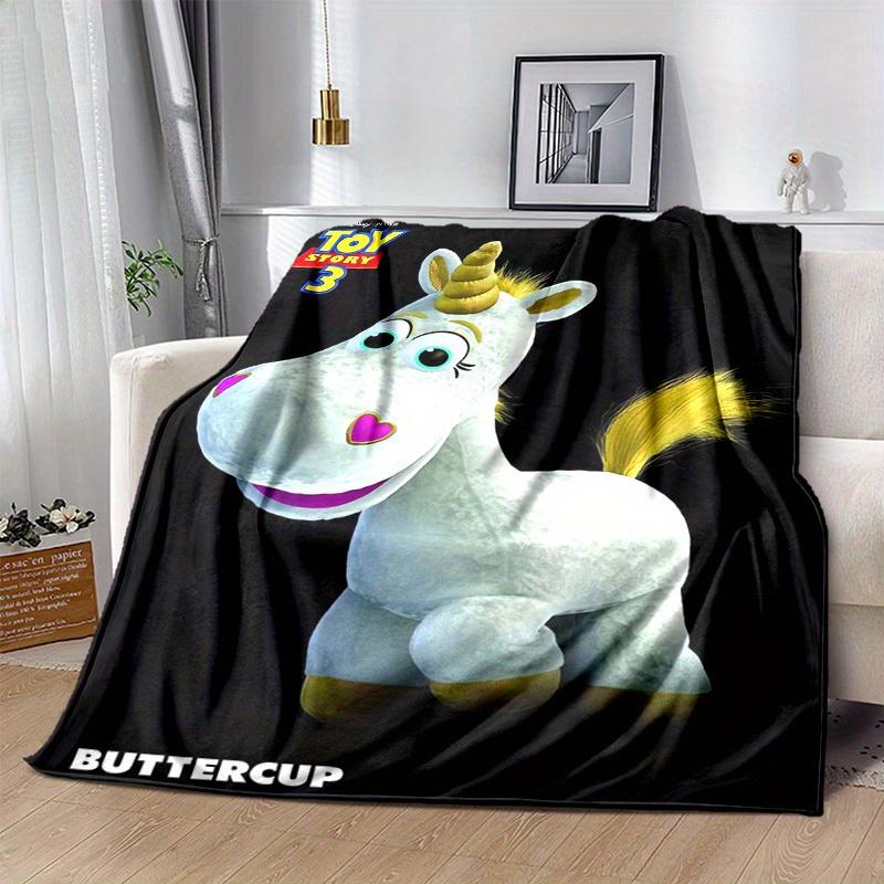 1pc, Toy Story 3 Buttercup Unicorn Blanket Home Decor, Couch Blanket, Outdoor Throw, Gift for Friends, Flannel Coverlet, Suitable for Bedroom