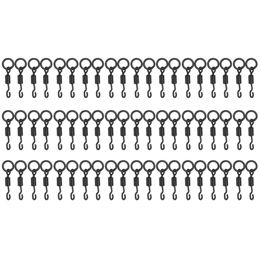 60PCS 20mm Rolling Swivels Single Hook Quick Change Swivels Portable Fishing Connector  for Jigging