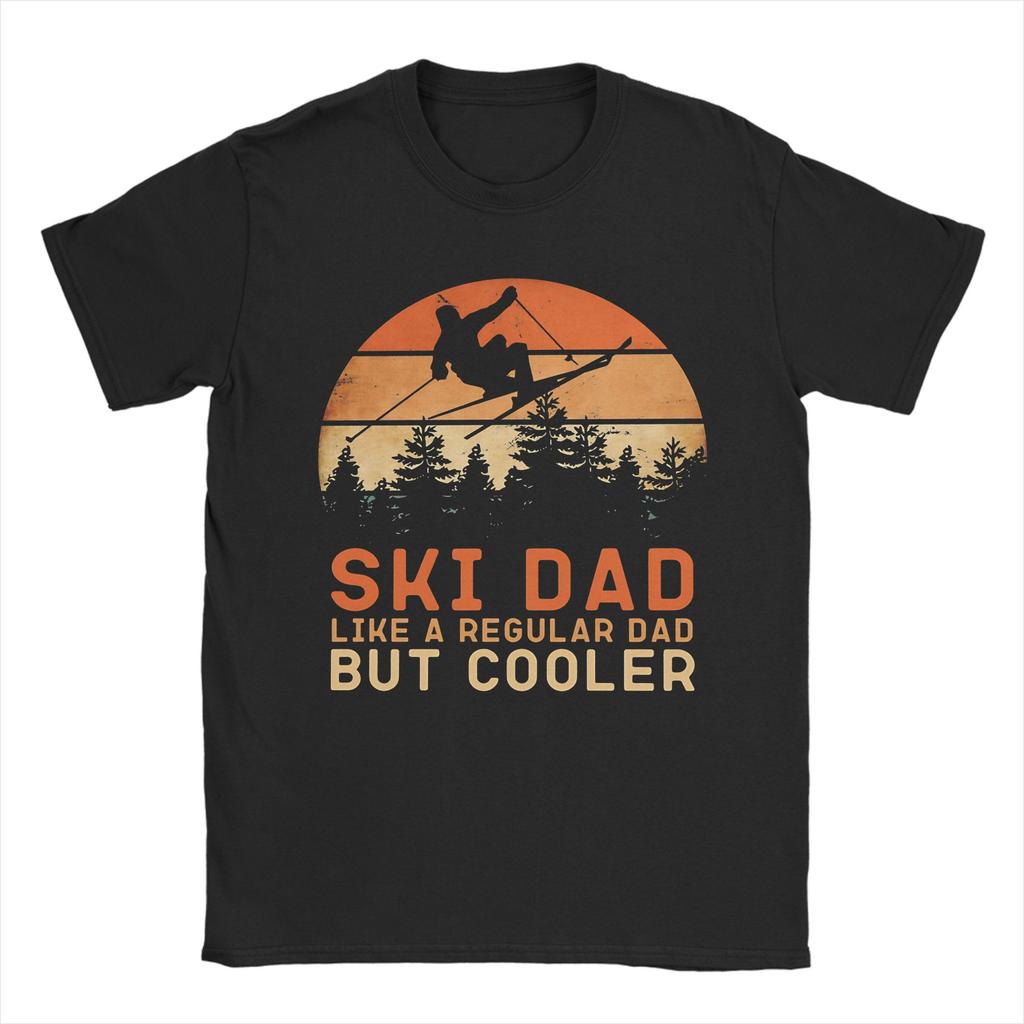 Ski Dad Funny Cute Winter Skiing TShirt Beach 100 Cotton T Shirts For Mens Fashion Design Shirt ShortSleeved Y2K Fun Top Tees