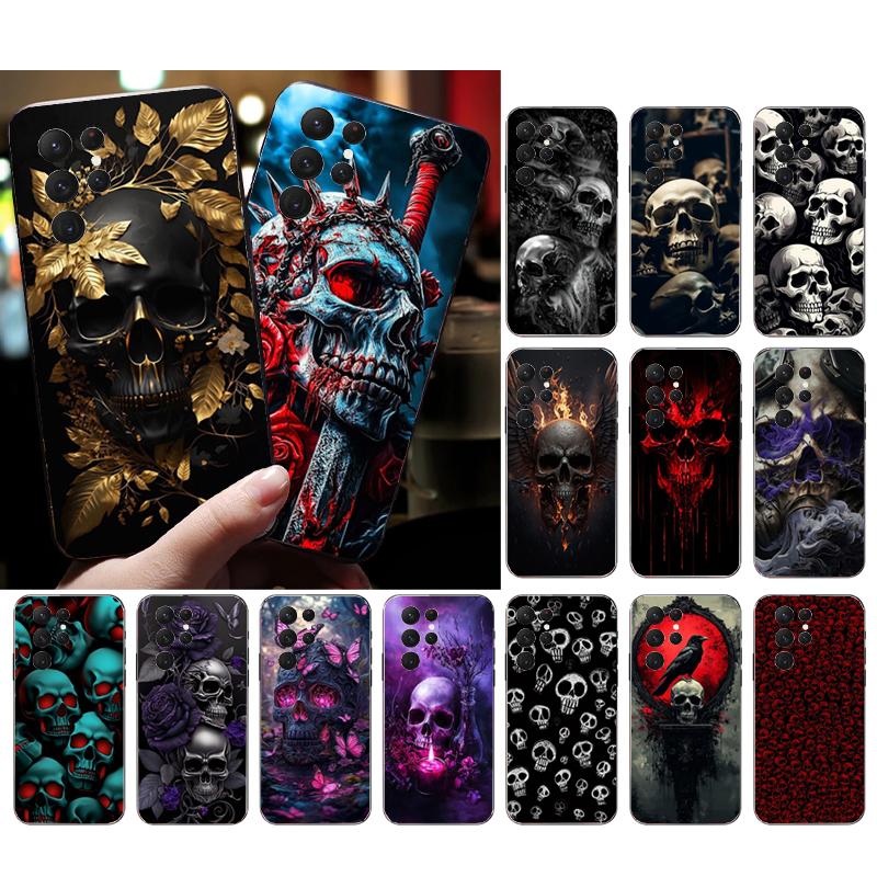 Чехол для телефона Samsung Galaxy S25 S24 S23 S22 S21 Ultra S24 S23 S22 S21 S25 Plus S24 S25 FE Череп