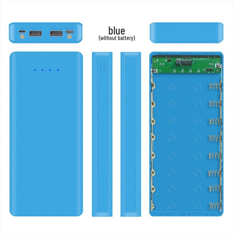 Зарядное устройство Type-C на 8 слотов для аккумуляторов 18650 и DIY корпус для Power Bank