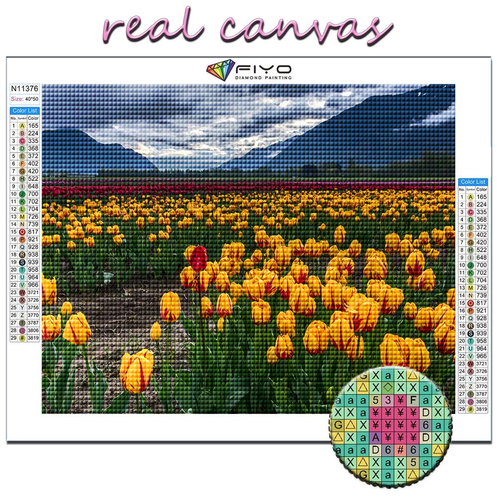 5D Diamond Painting Flowers Tulips DIY Diamond Embroidery Rhinestone Home Decoration