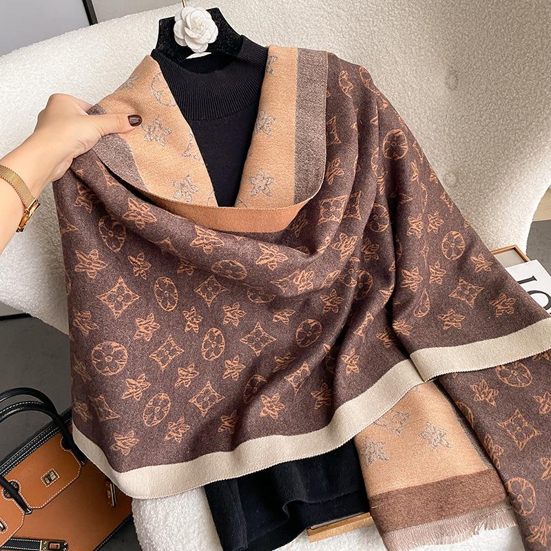 Double-Sided Imitation Cashmere Star Scarf: Women’s Fashionable Autumn/Winter Shawl