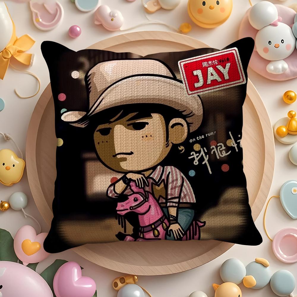 Chinese Style Singer Jay Chou Pillow Case Pattern Printed Pillowcase for Living Room Sofa Cushion Cover  Bedroom Decor