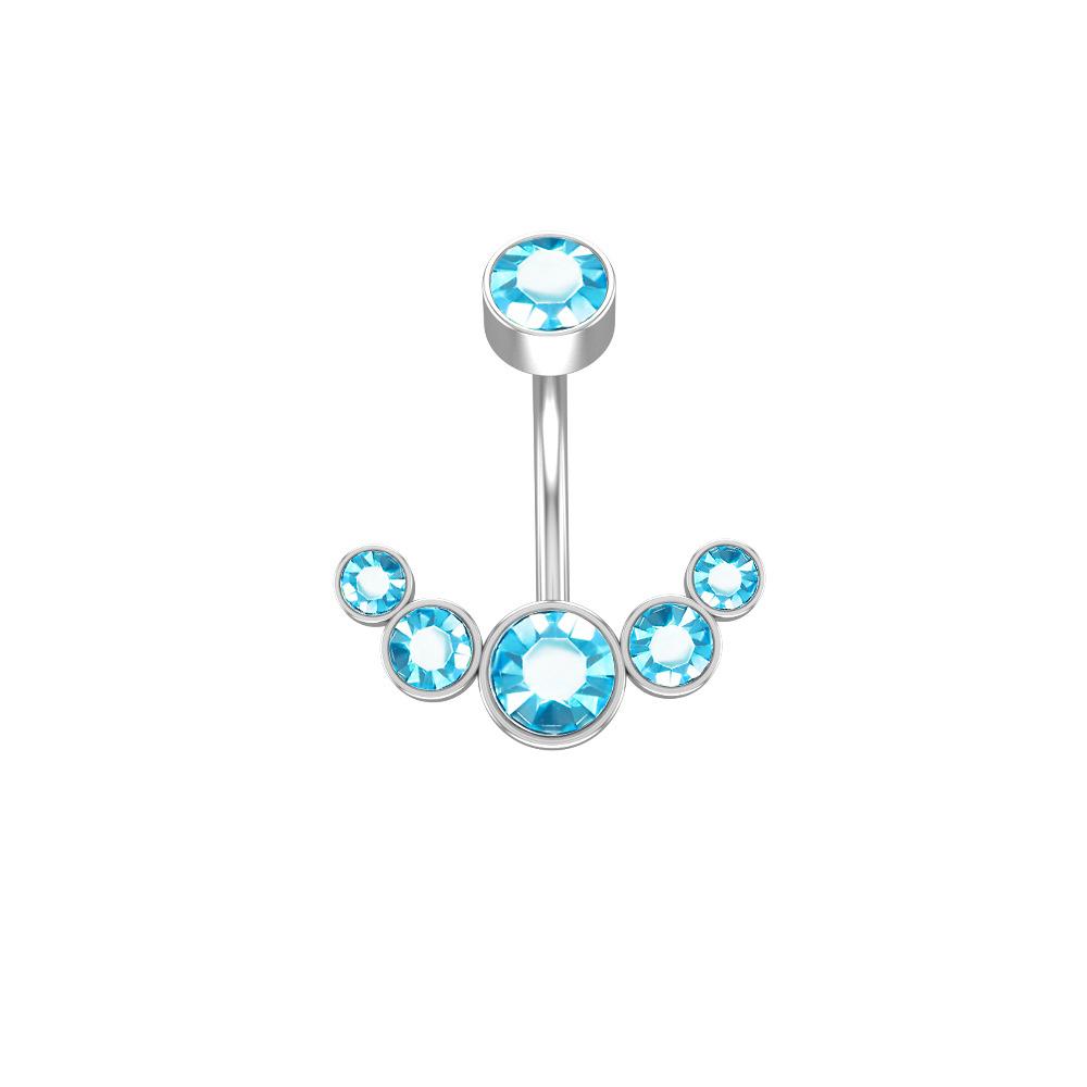 Party Bar 316L Surgical Steel Gifts Women Body Jewelry Belly Button Ring Crystal Curved Navel Ring