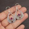 Pink Rubellite Gemstone Jewelry, 925 Sterling Silver Earring, Handmade Charming Earring, Bohemian Rubellite Earring For Grandma Gift