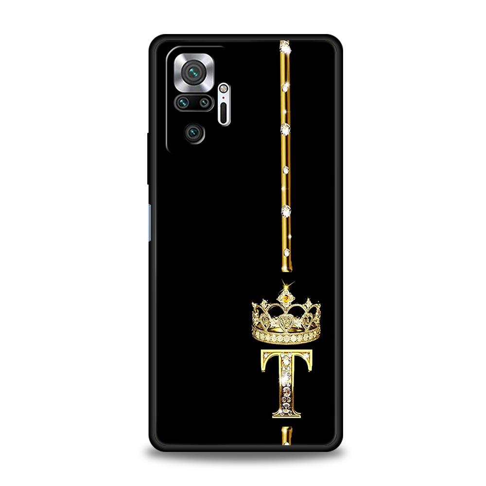 Чехол для телефона с буквой Алмазная Корона Для Xiaomi Redmi Note 15 14 13 12 4G 9 10 11 Pro Plus 5G 14C 13C 12C 10C Мягкий ТПУ Чехол