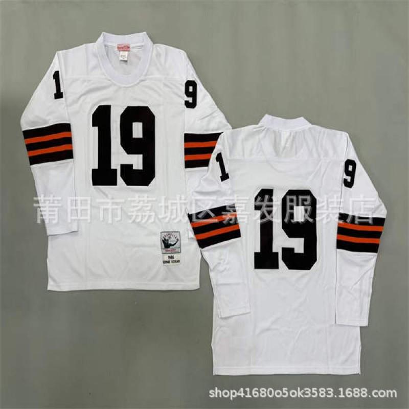 Cleveland Browns Retro Rugby Jersey Mens Cotton Football Style Uniform Embroidered 32 73 19