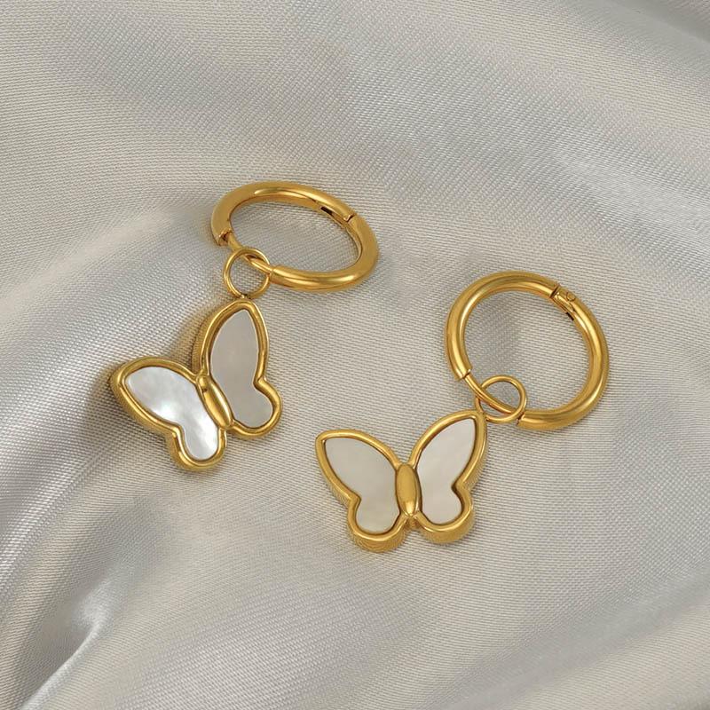 New stainless steel butterfly earrings women's niche design light luxury stud earrings