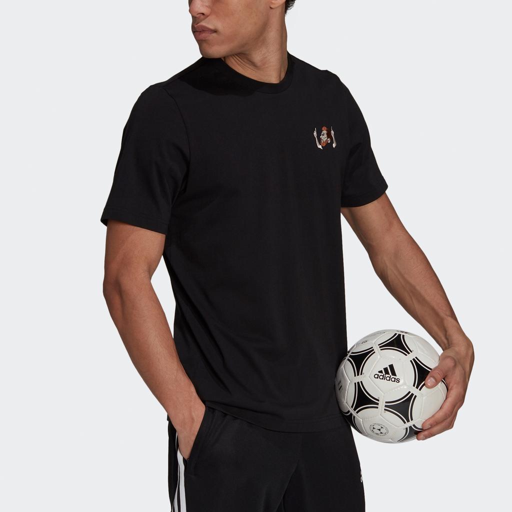 adidas Messi Icon Emb Soccer/Football Sports Short Sleeve Black Men's HA5455