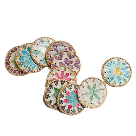 Table Coaster Handcrafted Seashell Coaster Artistic Insulation Pad Convenient Table Protection Mat for Home