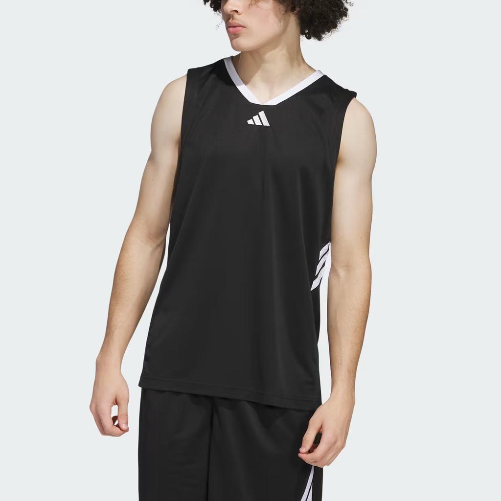 Adidas Basketball 3-Stripes FW24 Casual Comfortable Simple Basketball Vest Men Tops Black White JI7574
