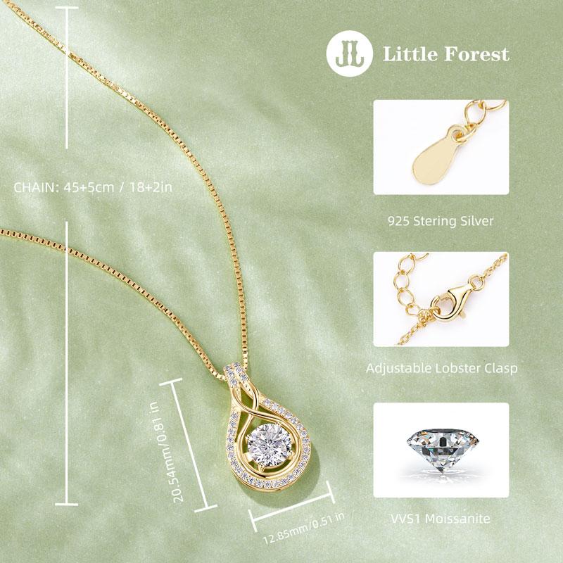 New Huge Shinning Sparkle S925 Sterling Silver Necklaces Moissanite Wonderful Infinity Pendant Necklace GRA Certified Necklace