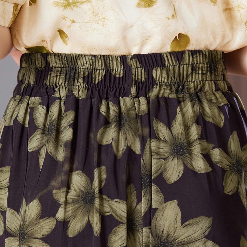 Женские летние кюлоты Paster с цветочным принтом и высокой талией