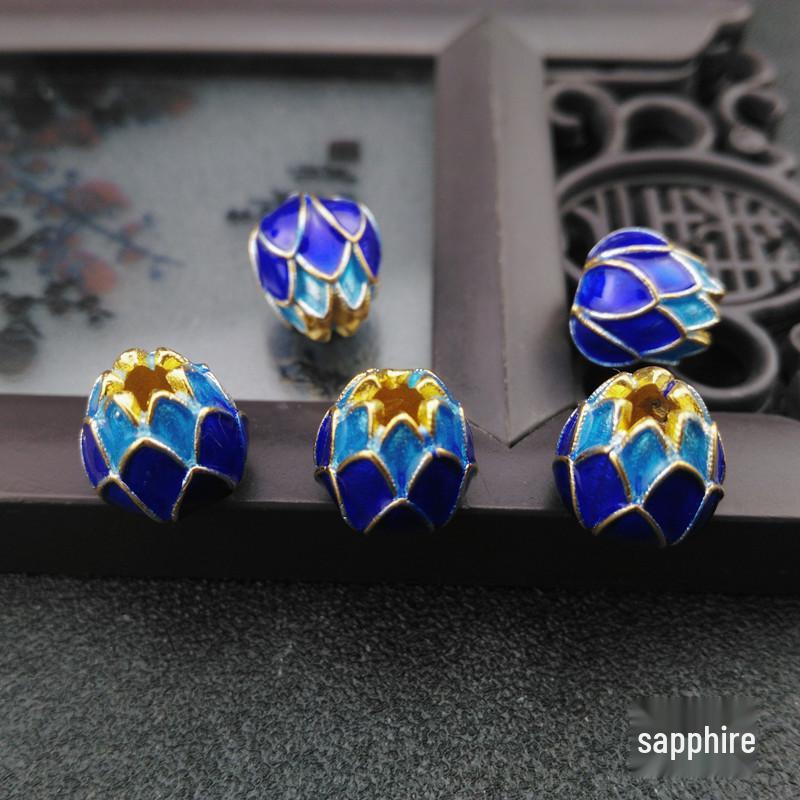 Перегородчатые бусины-разделители 'Лотос' - Эмаль из чистой меди, материалы для изготовления украшений своими руками