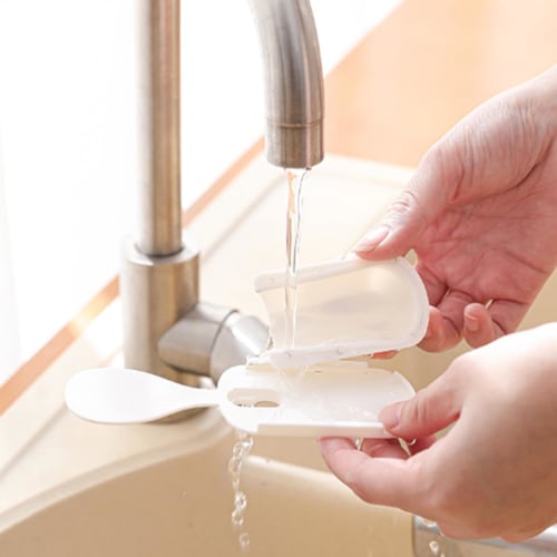 Rice Paddle Holder, Rice Paddle Rest, Rice Paddle Pocket, Suction Cup Design, Adhesive Type, Rice Paddle Stand, Small Item Storage, Space-Saving, Stan