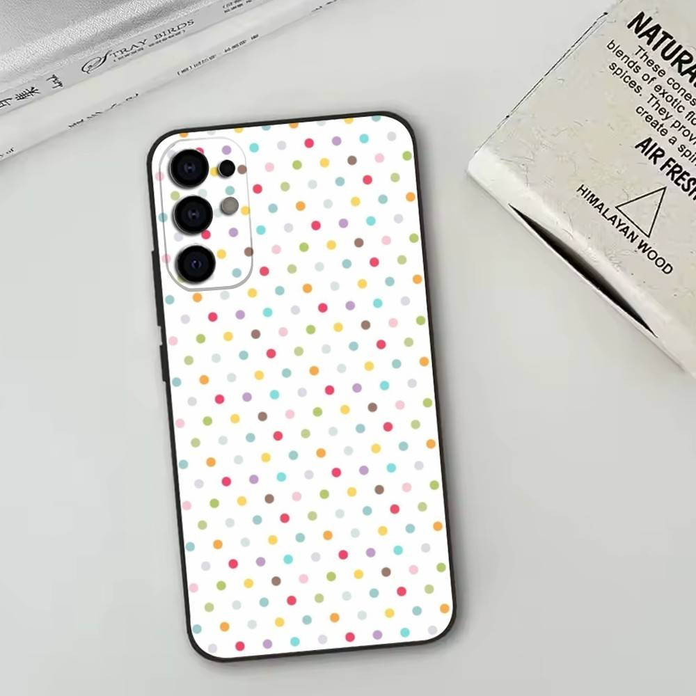 Fcicicase Красочные Круглые Точки Чехол Для Телефона Для Samsung S25,S24,S21,S22,S23,S30,Ultra,S20,Plus,Fe,Lite,Note,10,Черный Чехол