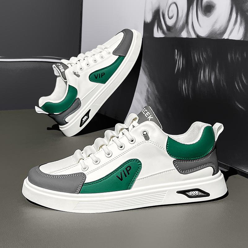 Мужская повседневная обувь из дышащей белой кожи на плоской подошве, модная обувь для вождения, ходьбы, скейтбординга, теннисные туфли для мужчин