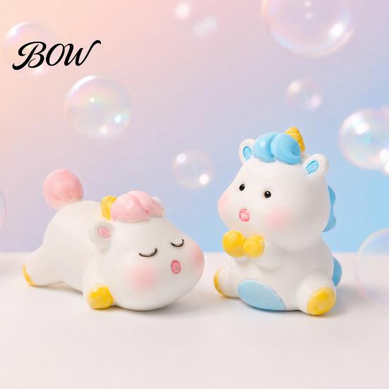Miniature Resin Decor Cute Unicorn Ornaments, Micro Landscape Decorative Figures, Compact Healing Desk Figurine for Office Home Car Dashboard Desktop