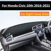 Накладка на панель приборов из ПУ-кожи для праворульных Honda Civic 10-го поколения 2016-