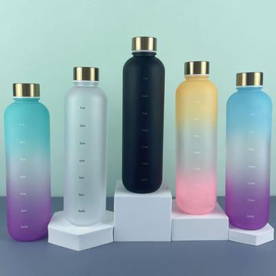 Спортивная бутылка для воды с градиентным покрытием, большой емкостью и крышкой из нержавеющей стали