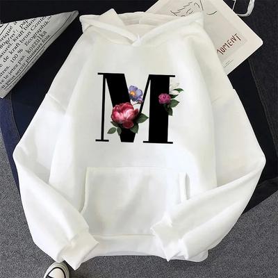 Женские худи с принтом букв от A до Z, повседневные толстовки, спортивная одежда для улицы, спорт, бег, женская одежда, белые модные уличные топы