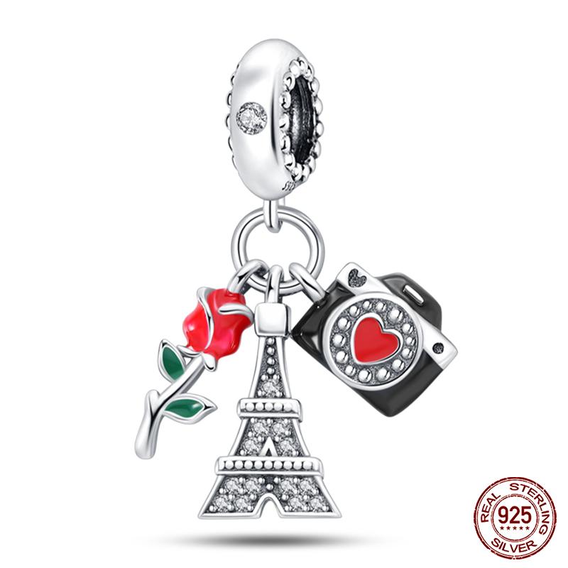 100% Copper Love Strawberry Cherry Red Series Charm Beads For Brand Original Bracelet Diy Fine Jewelry Gift