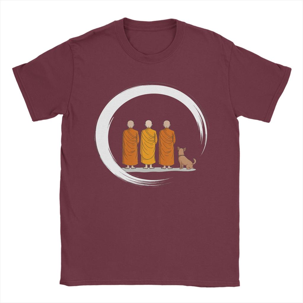 Unisexs TShirts Peace Walking Monks Minimalist Zen Art Fashion Pure Cotton Tees Short Sleeve  T Shirts Crewneck Tops Party
