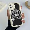 Чехлы для телефонов LZ17 King Queen Couple Lovers с прозрачными мягкими волнами для Samsung S24 S23 Ultra S20 FE A54 A14 A52s A51 S10 Huawei Honor 90, защитная задняя крышка