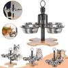 Stainless Steel Pet Bowls With Stand 4-Bowl Elevated Cat Bowl Elevated Pet Feeding Stand Dog