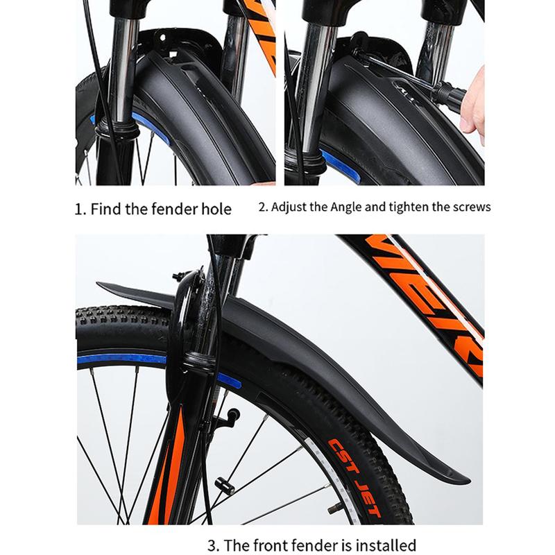 Mountain Bike Fender Set 26-29inch Screw Fixed Front/Rear Mud Guards Against Splashing Water and Dirt for MTB Mountain Road Bike