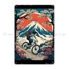 Ukiyoe Cyclist A Traditional Japanese Woodblock Metal Sign Decoration Custom Create Kitchen Pub Tin Sign Poster