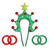 Christmas Party Inflatable Ring Toss Game Xmas Tree Shaped Headband Ring Toss Toy Holiday Party Favors for Adults And Kids