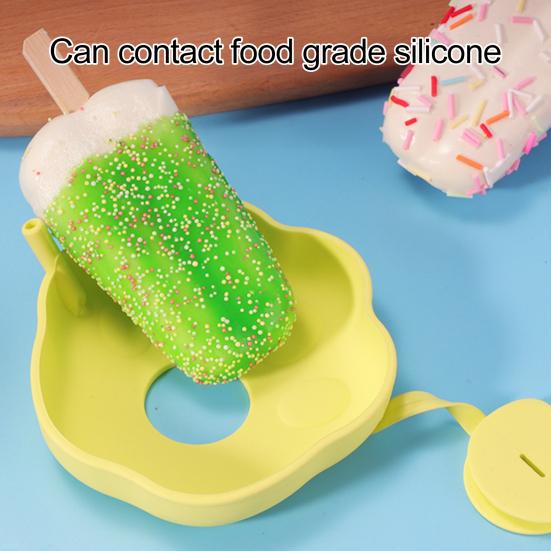 4-упаковка силиконовых держателей для мороженого, герметичные рожки, подставки для мороженого с отверстиями для соломинок, ловушка для липкого мороженого без содержания бисфенола А для растаявших лакомств