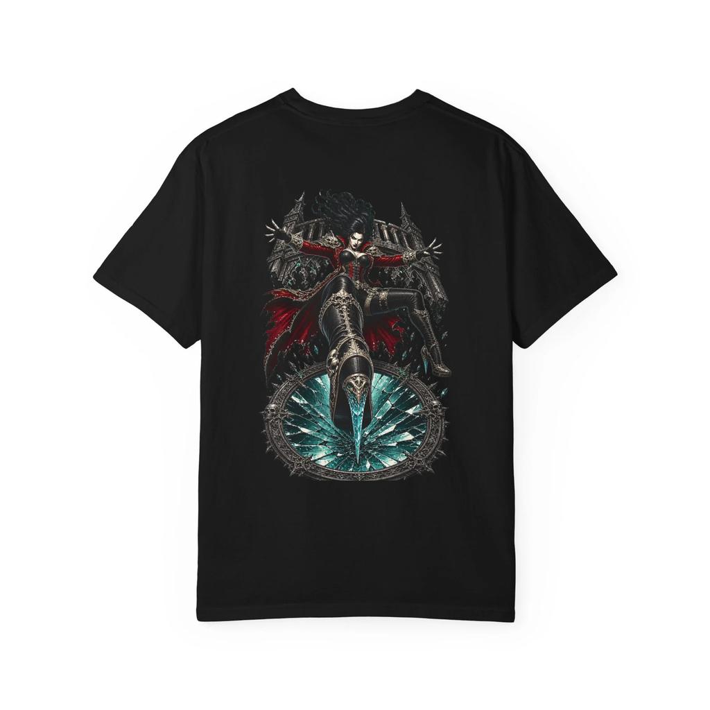Gothic Assassin Fang Heel Graphic T-Shirt Black Back Print Comfort Colors 1717